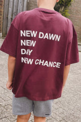 New Day kinder T-shirt Burgundy