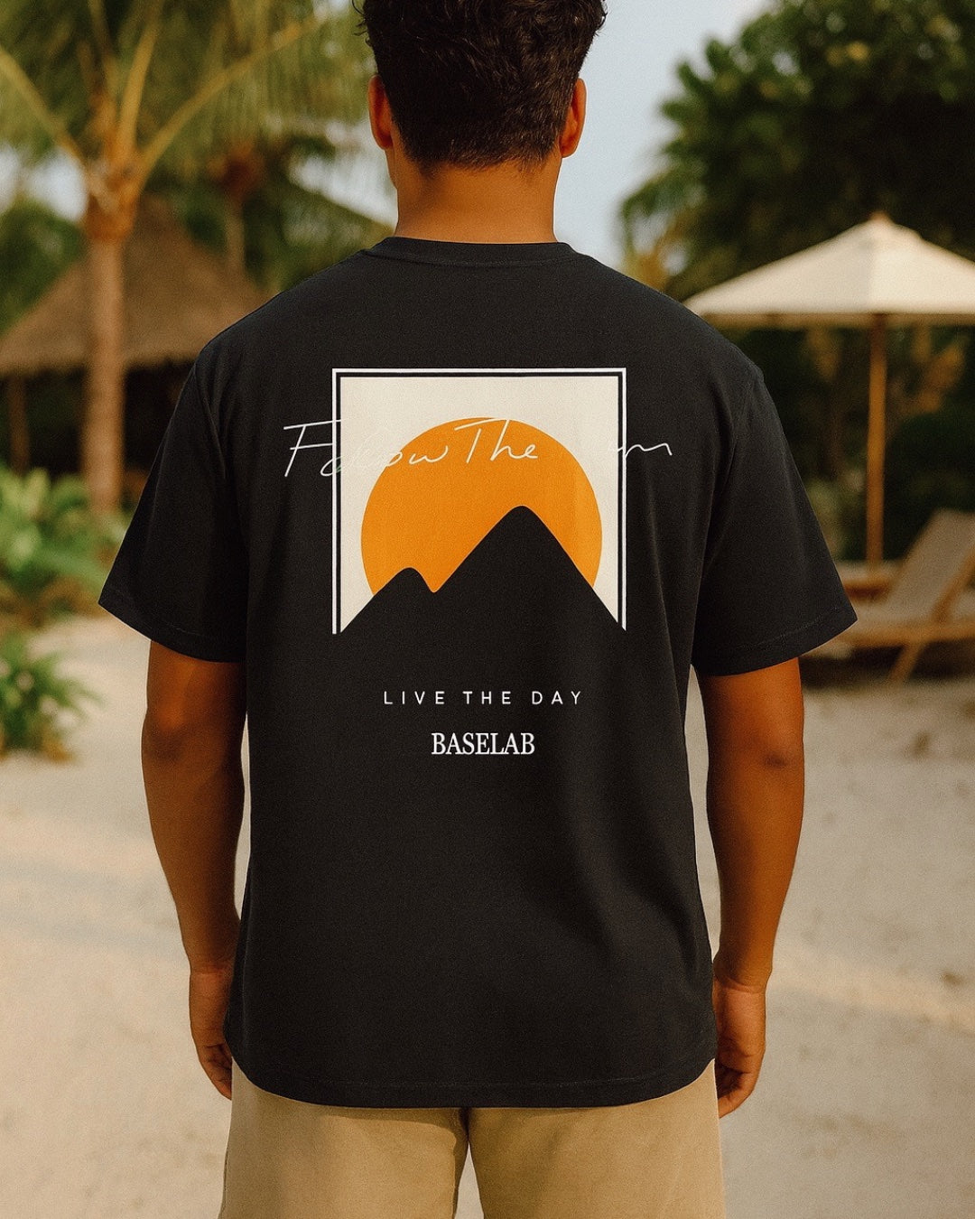 Follow the Sun  t-shirt zwart