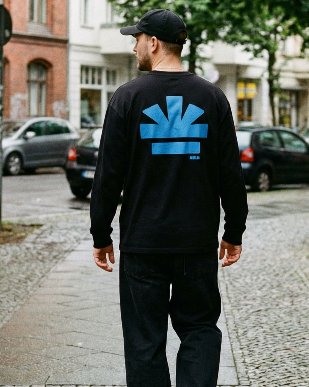 Icon Longsleeve zwart / blauw
