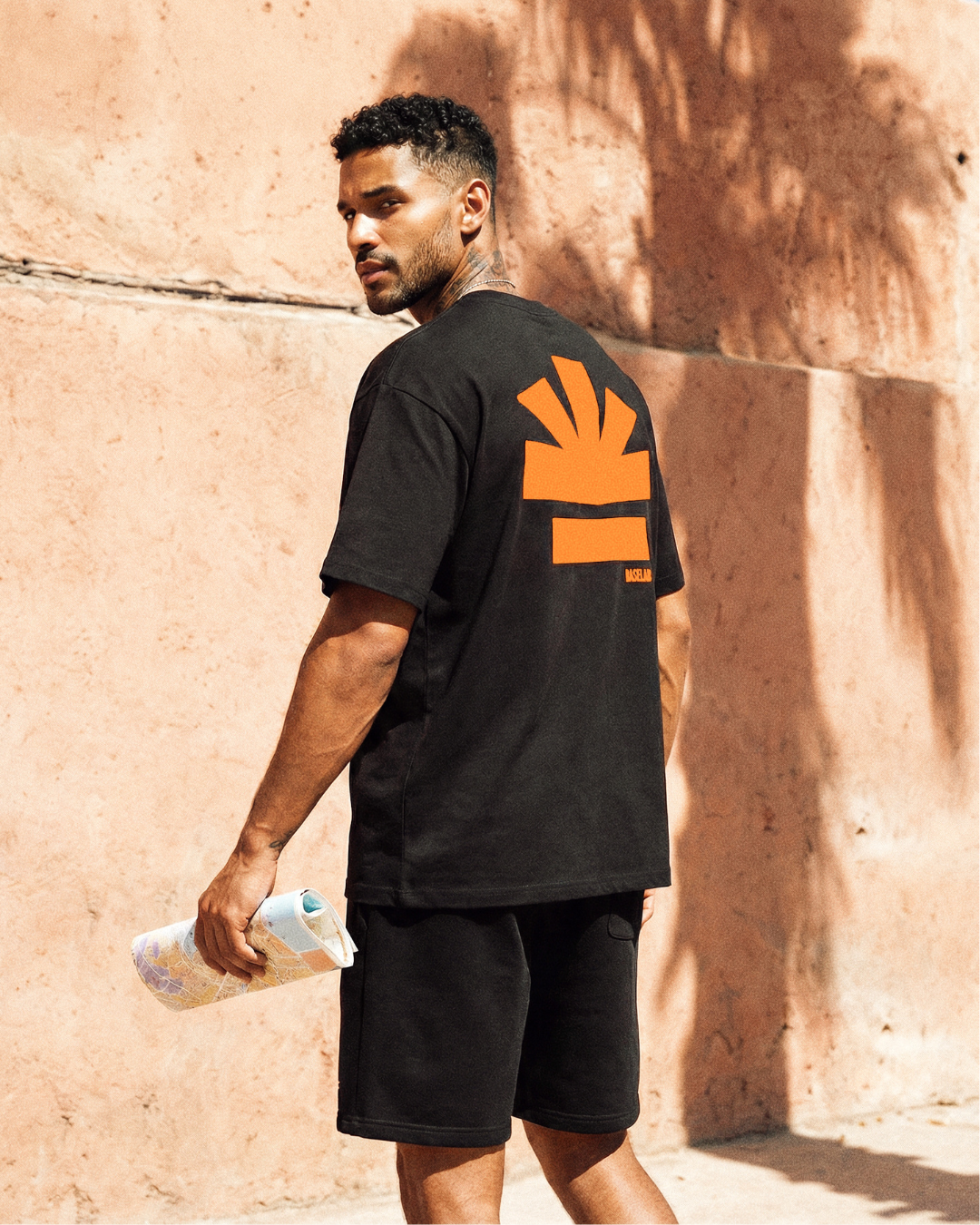 Icon t-shirt zwart / oranje