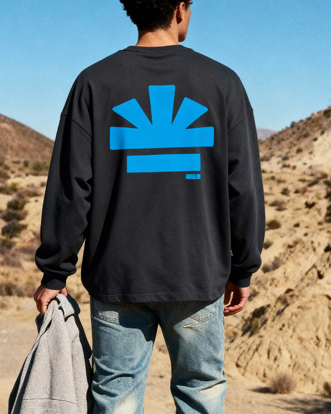 Icon Longsleeve zwart / blauw